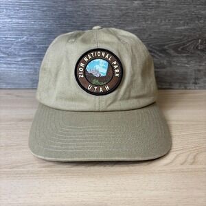 Zion National Park Hat Cap Strap Back Khaki Patch Dad Hat Mens Richardson